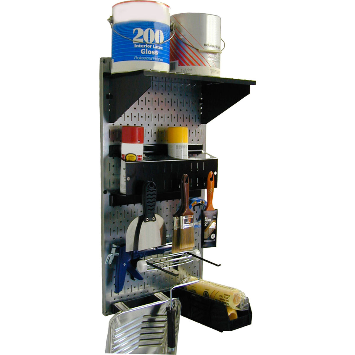 B1296695 Paint Supply Organizer Kit, Galvanized Black - 16 x 32 x 9 in.