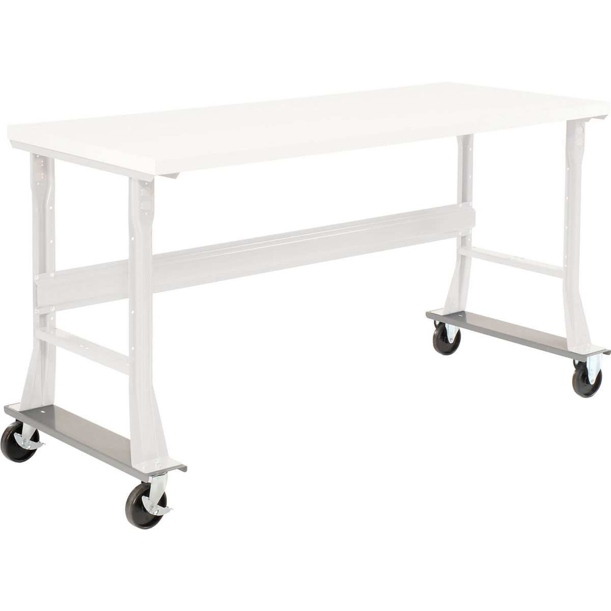 Global Industrial 238CP35 Caster Base Set for C-Channel Open Leg Workbench - Gray - 48-72 x 30 & 36 in.