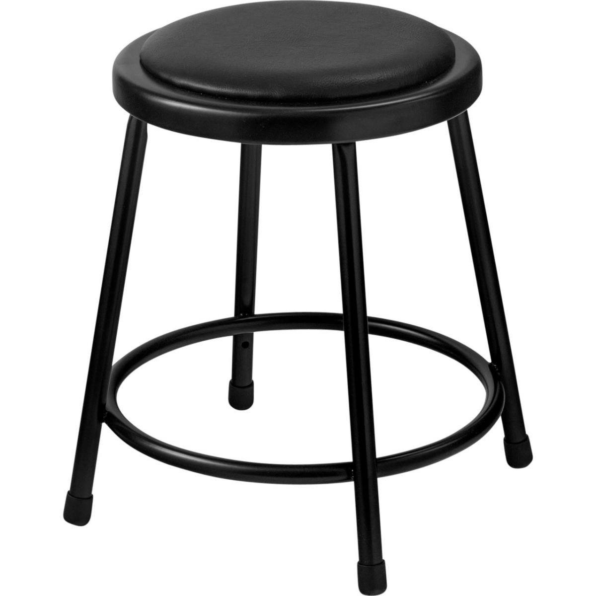 B2217232 18 in. Interion Steel Work Stool with Vinyl Seat & Backless - Black - Pack of 2