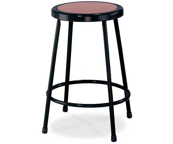 4224229 Interion 24 in. Steel Work Stool with Hardboard Seat & Backless - Black - Pack of 2