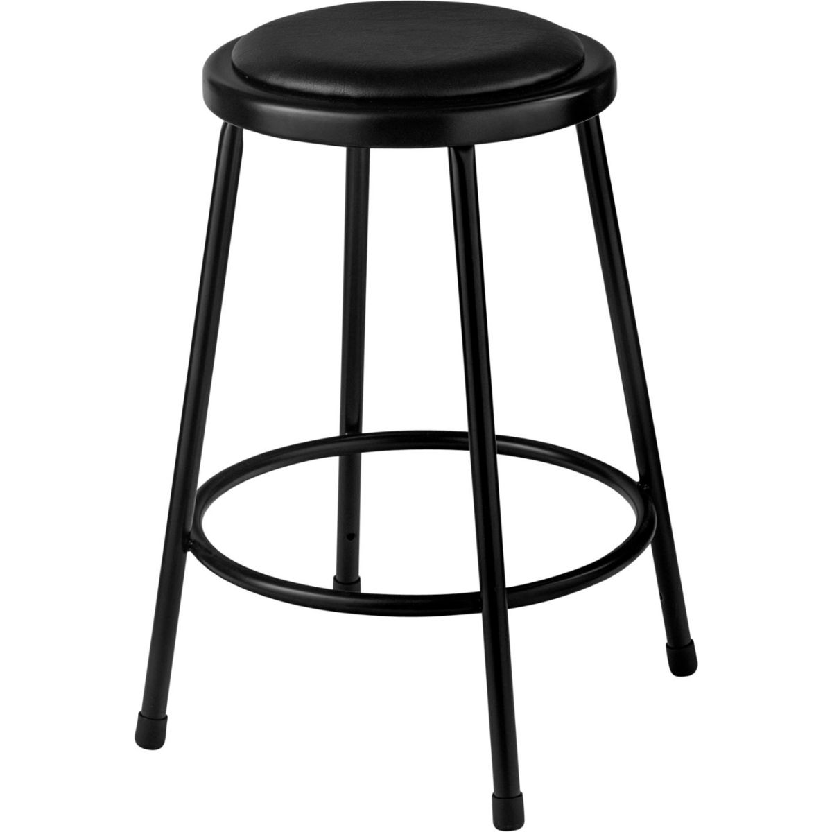 B2217231 24 in. Interion Steel Work Stool with Vinyl Seat & Backless - Black - Pack of 2