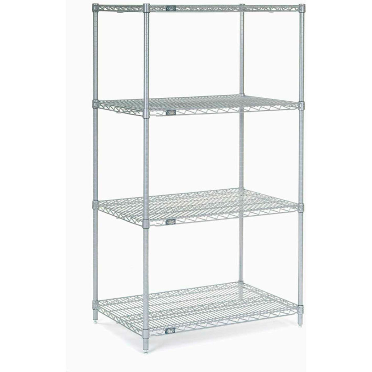 86 x 42 x 21 in. Nexelate Silver Epoxy Starter Unit 5 Tier Wire Shelving