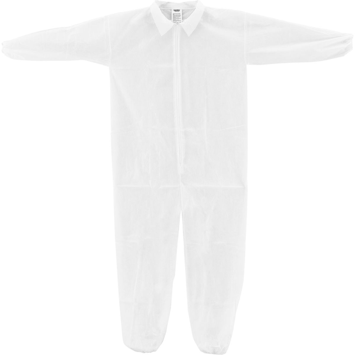 Disposable Polypropylene Coverall - White - Large - Pack of 25 - Elastic Wrists & Ankles