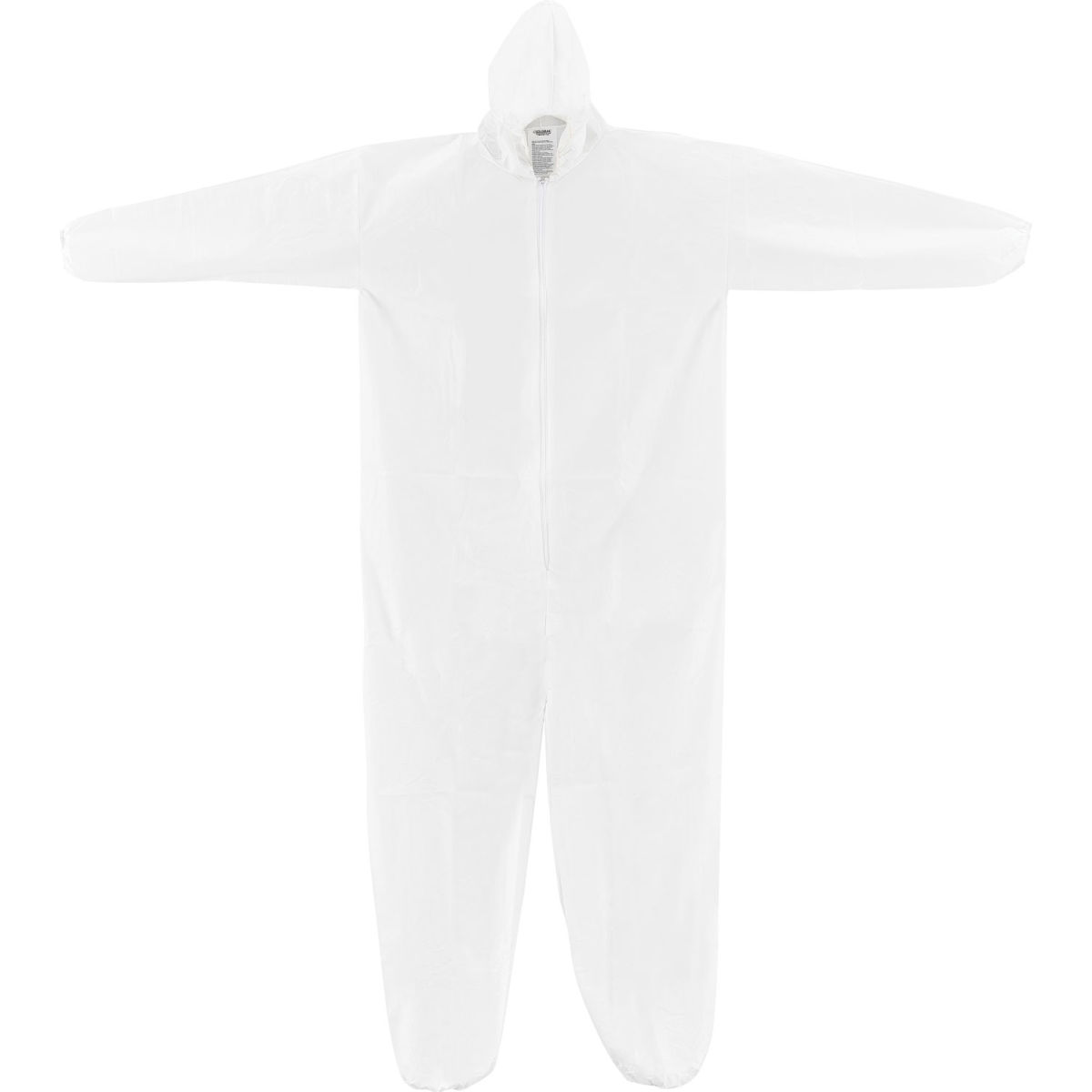 Global Industrial Disposable Microporous Coverall with Elastic Hood - White, Large - 25 per Case