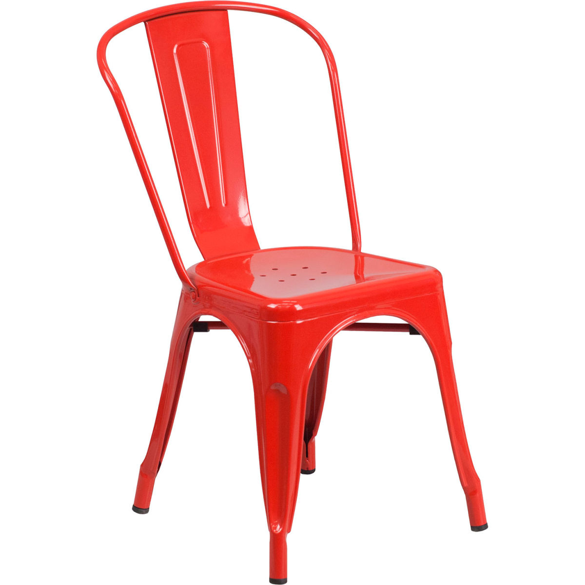 Flash Furniture Metal Indoor-Outdoor Stackable Chair - Red