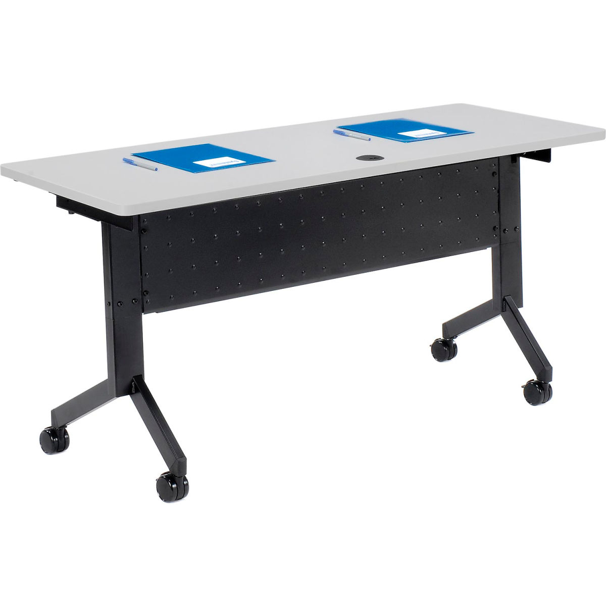 60 x 24 in. Flip-Top Interion Training Table, Gray