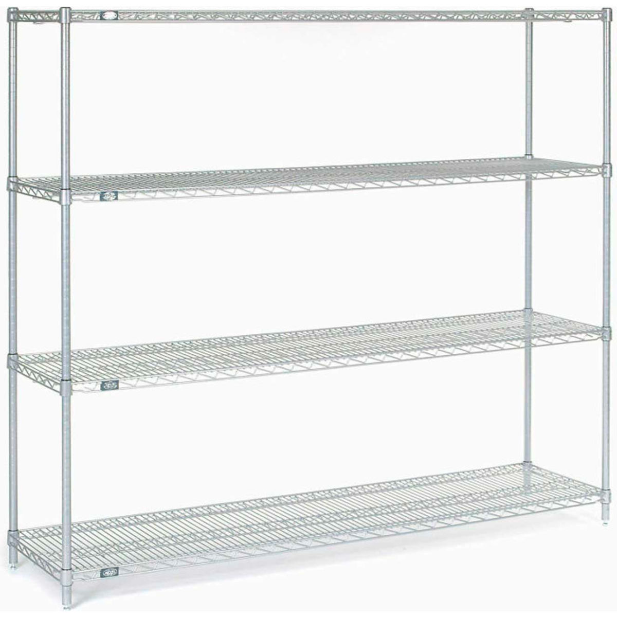 86 x 60 x 18 in. Nexelate Silver Epoxy Starter Unit 5 Tier Wire Shelving