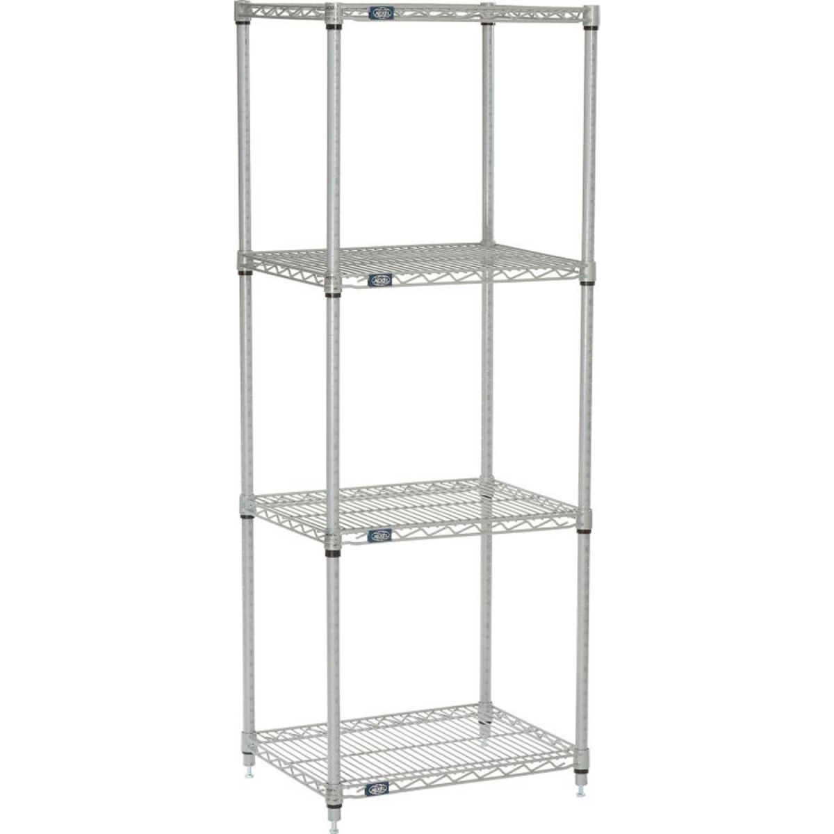 63 x 30 x 24 in. Nexelate Silver Epoxy Starter Unit 5 Tier Wire Shelving