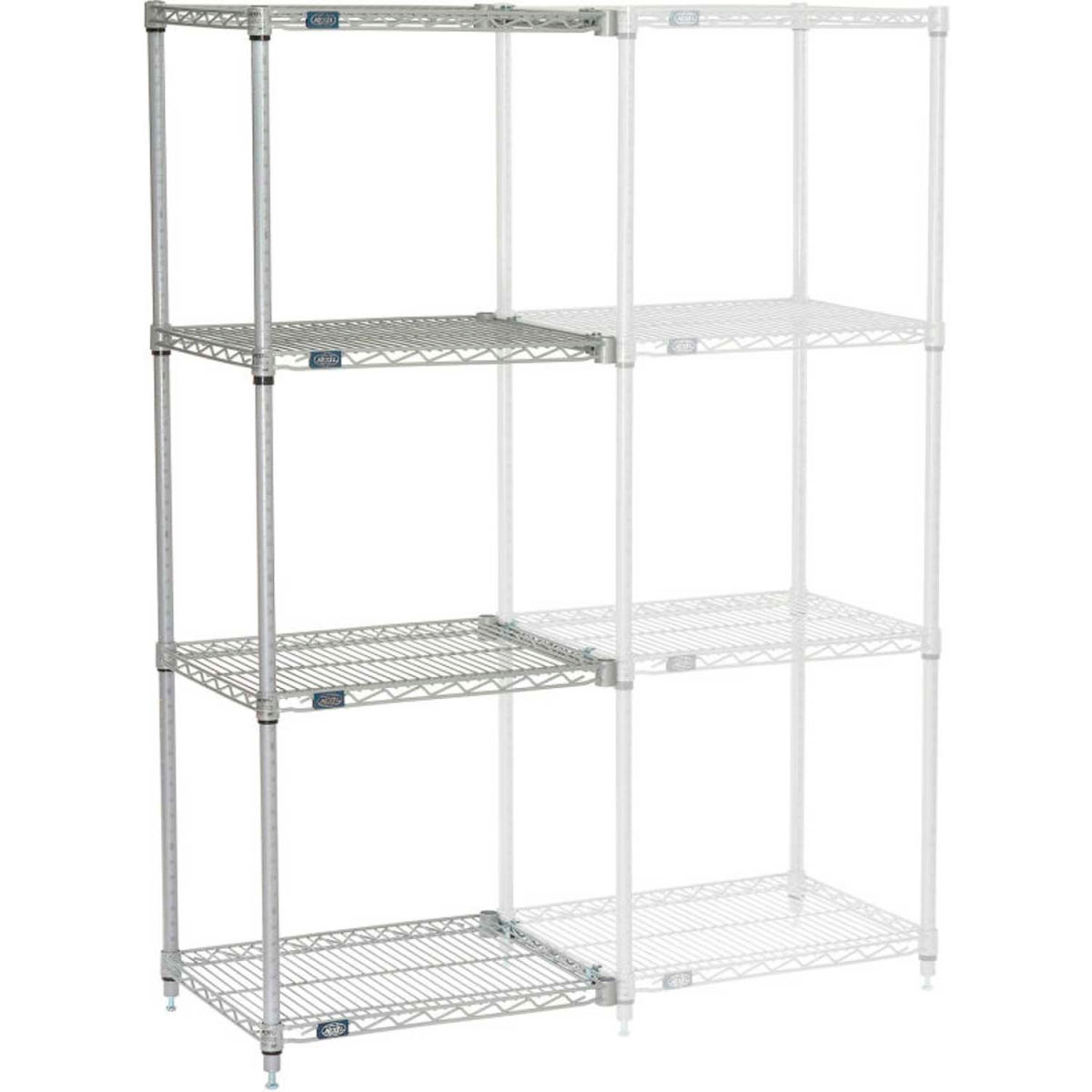 Global Industrial A18246EP5 63 x 24 x 18 in. Nexelate Silver Epoxy Add-On Unit 5 Tier Wire Shelving