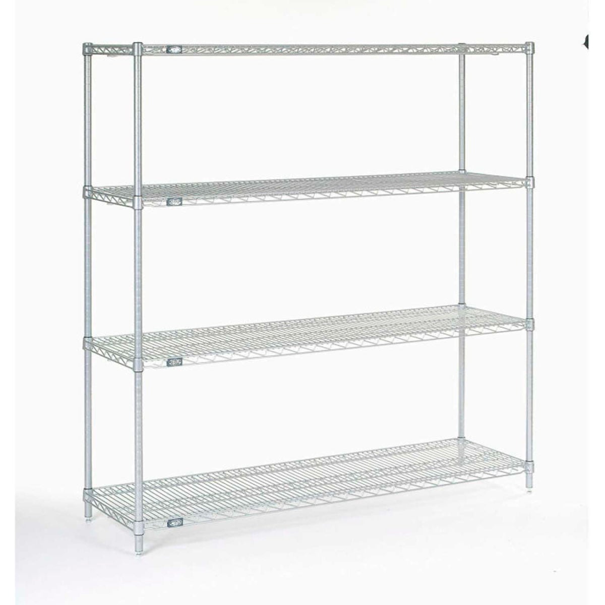 63 x 54 x 24 in. Nexelate Silver Epoxy Starter Unit 5 Tier Wire Shelving