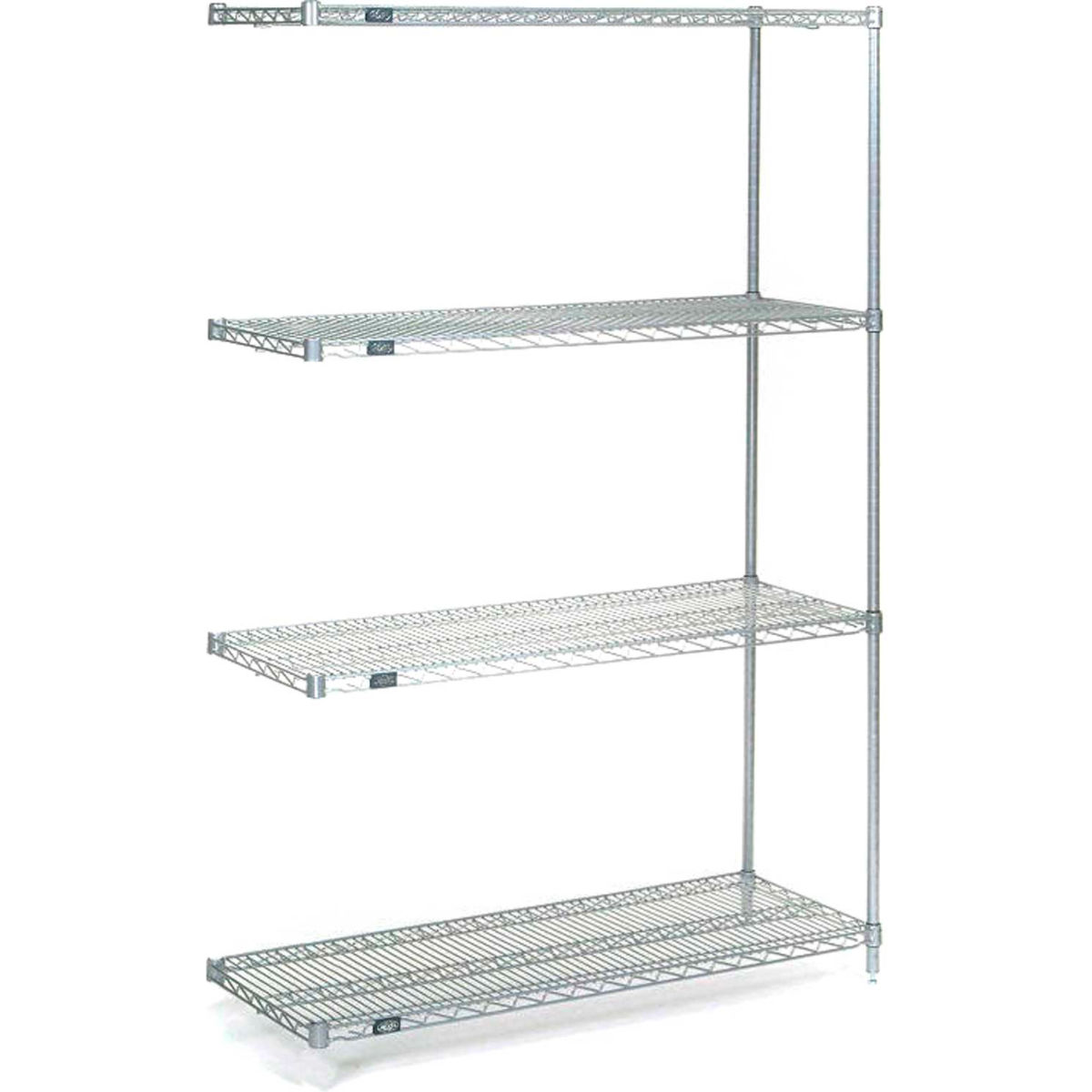 Global Industrial A18308S5 86 x 30 x 18 in. Nexel Stainless Steel Add-On Unit 5 Tier Wire Shelving