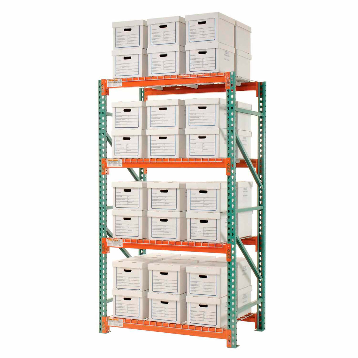 96 x 48 x 36 in. Record Starter Letter Legal Storage Rack, Gray