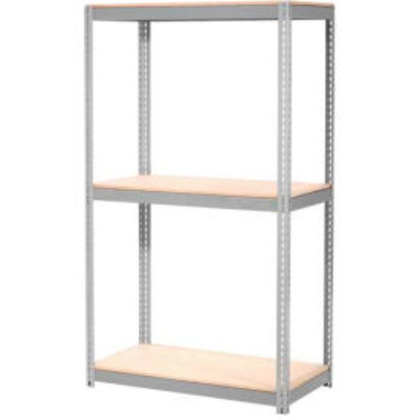 84 x 96 x 36 in. Expandable 3 Level Starter Rack with Wood Deck, Gray