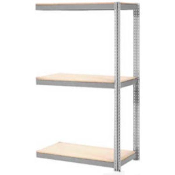 84 x 48 x 24 in. Expandable 3 Level Add-On Rack with Wood Deck, Gray