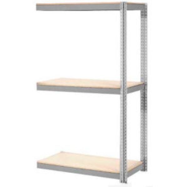 84 x 72 x 24 in. Expandable 3 Level Add-On Rack with Wood Deck, Gray