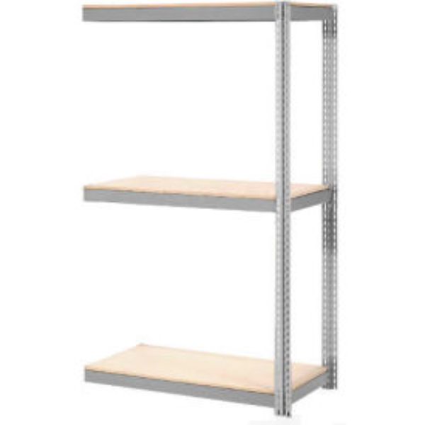 84 x 96 x 36 in. Expandable 3 Level Add-On Rack with Wood Deck, Gray