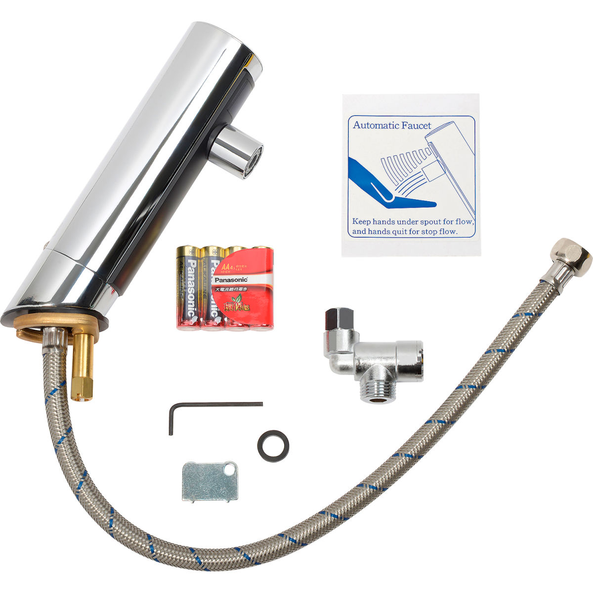 Global Industrial 761206 1 GPM Deck Mounted Sensor Faucet, Chrome