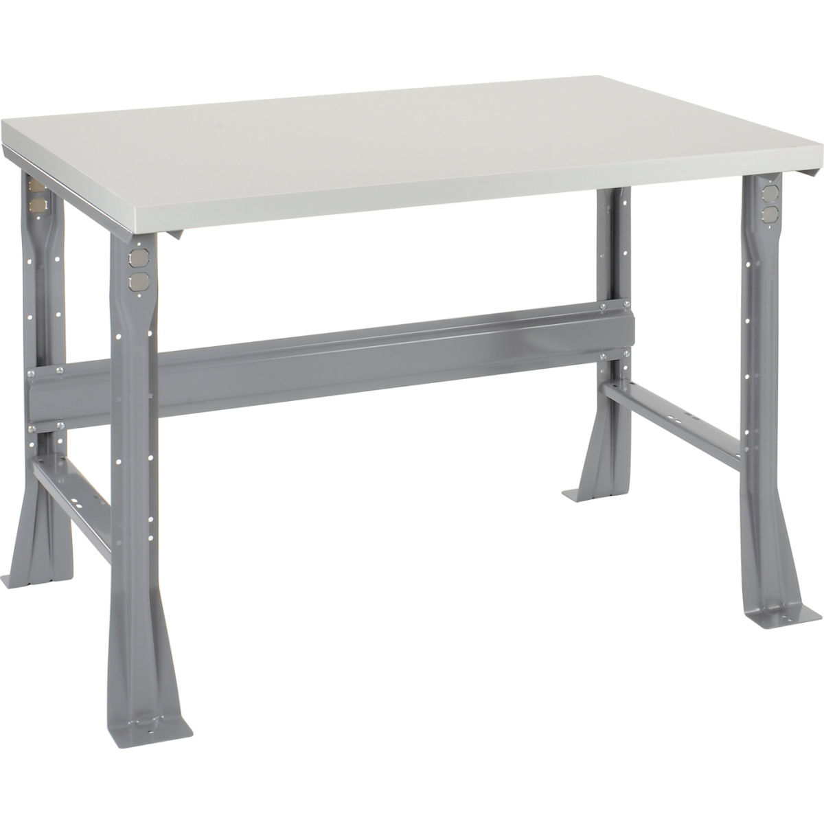 Global Industrial PT4830QF Fixed Height Workbench with Flared Leg, Laminate Square Edge - Gray - 48 x 30 x 34 in.