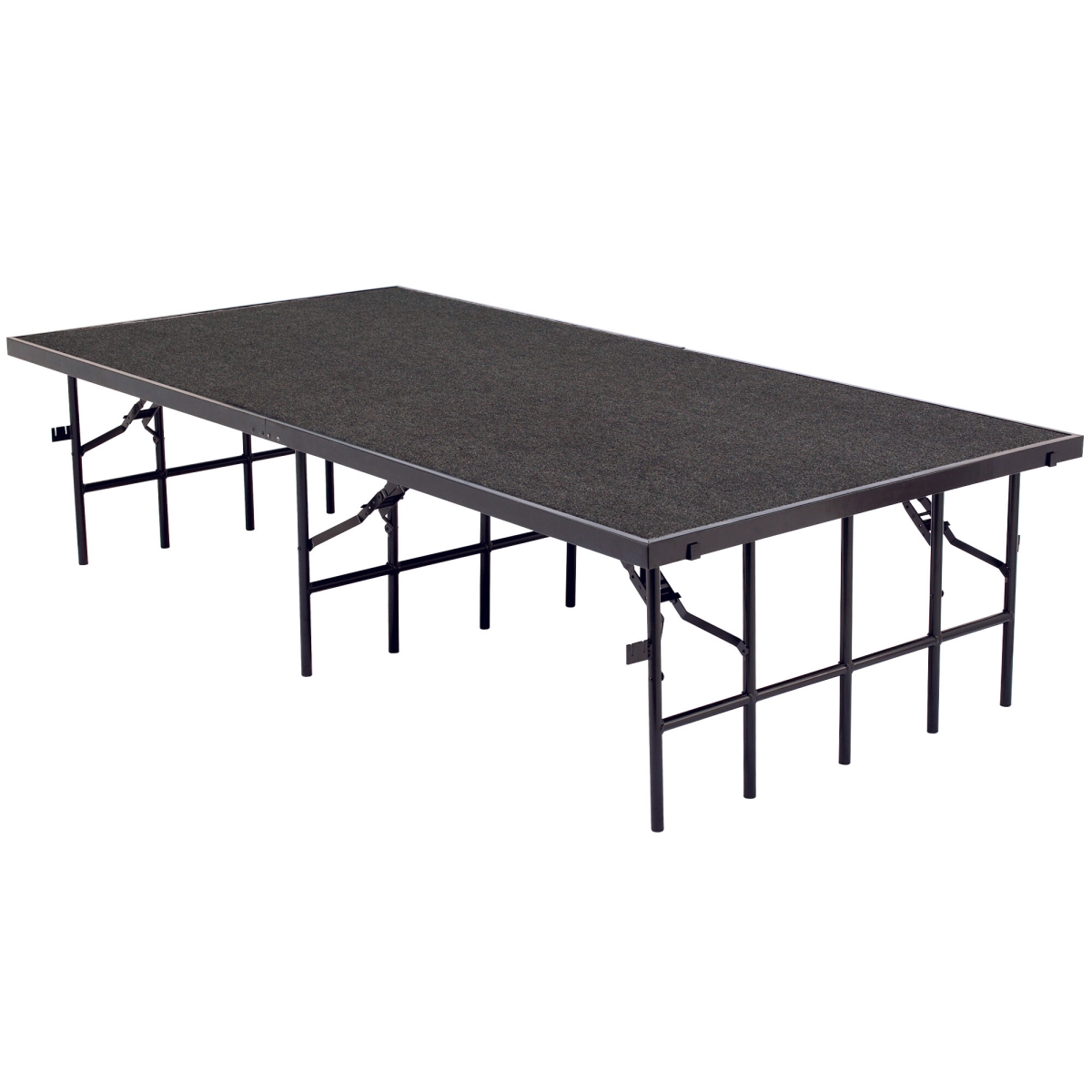 Portable Stage with Carpet - Gray - 96 x 36 x 24 in.