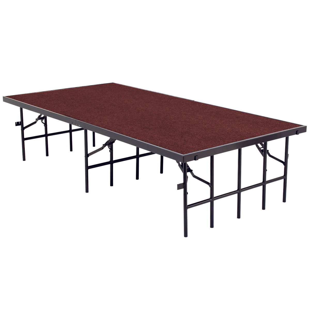 Portable Stage with Carpet - Red - 96 x 48 x 24 in.