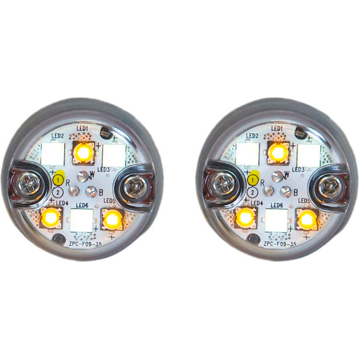 B2262904 25 ft. Amber & Clear Push-On Hidden Strobe Kit with In-Line Flashers & 6 LED