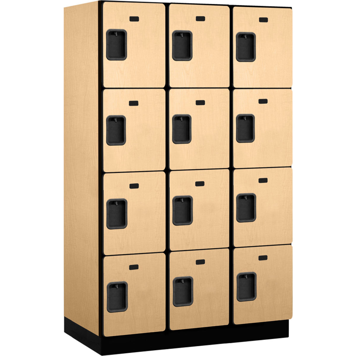 B2177581 3 in. 24368 Extra Wide Designer Wood Locker with Four Tier - Maple - 15 x 18 x 18 in.