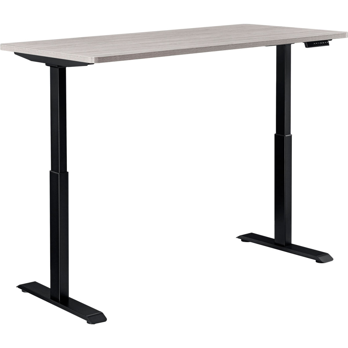 Global Industrial 695780GY Interion Electric Height Adjustable Table with Black Base, Gray - 60 x 30 in.