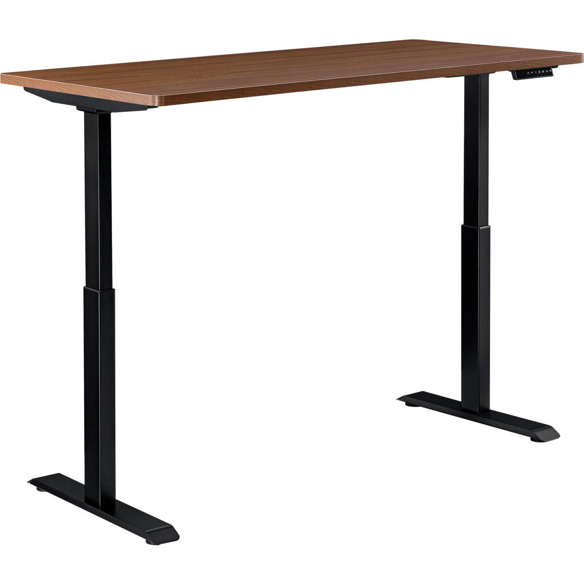 Global Industrial 695780WN Interion Electric Height Adjustable Table with Black Base, Walnut - 60 x 30 in.