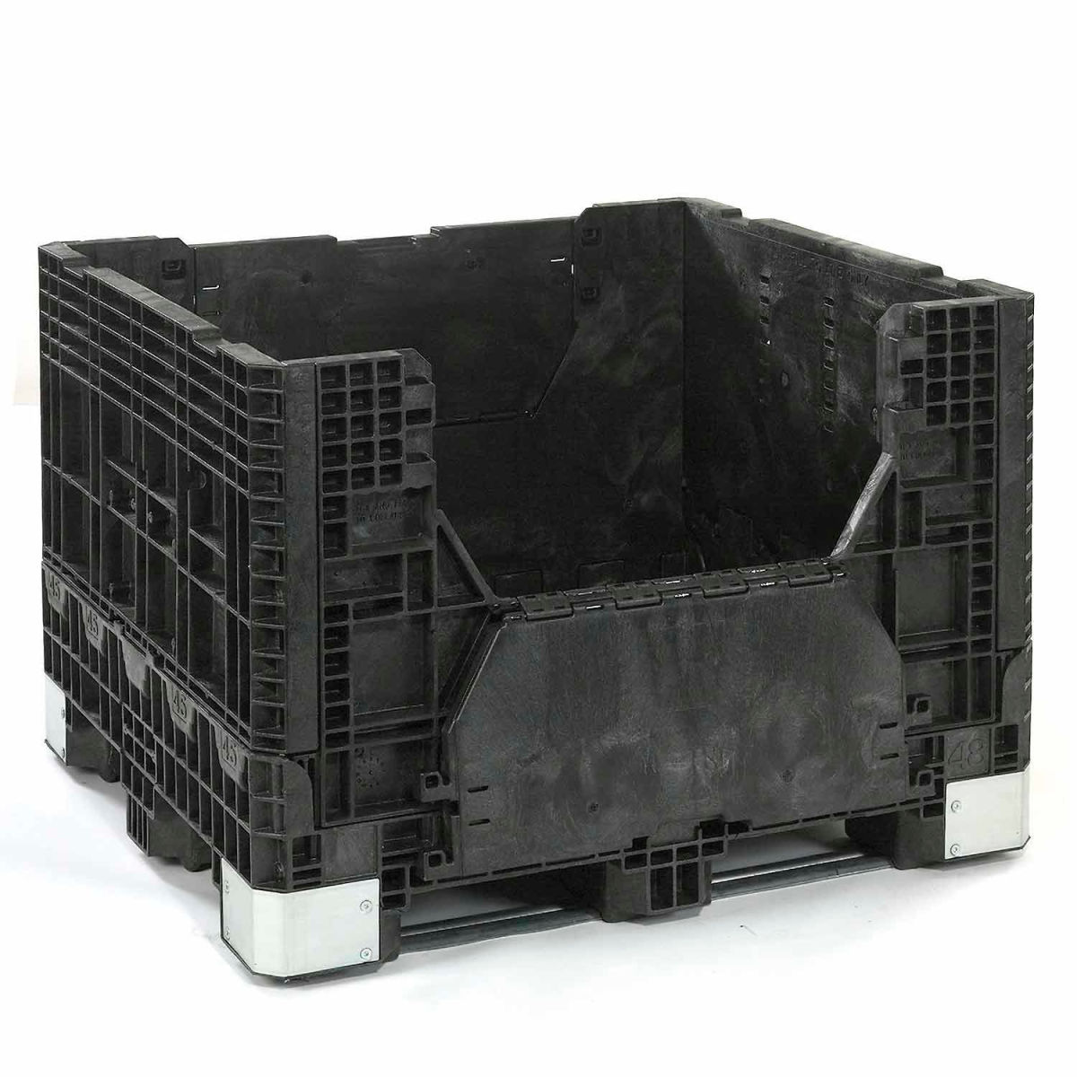 Picture of Akro-Mils 4598700 2500 lbs Buckhorn BH4840342010000 Folding Bulk Container - Black - 48 x 40 x 34 in.