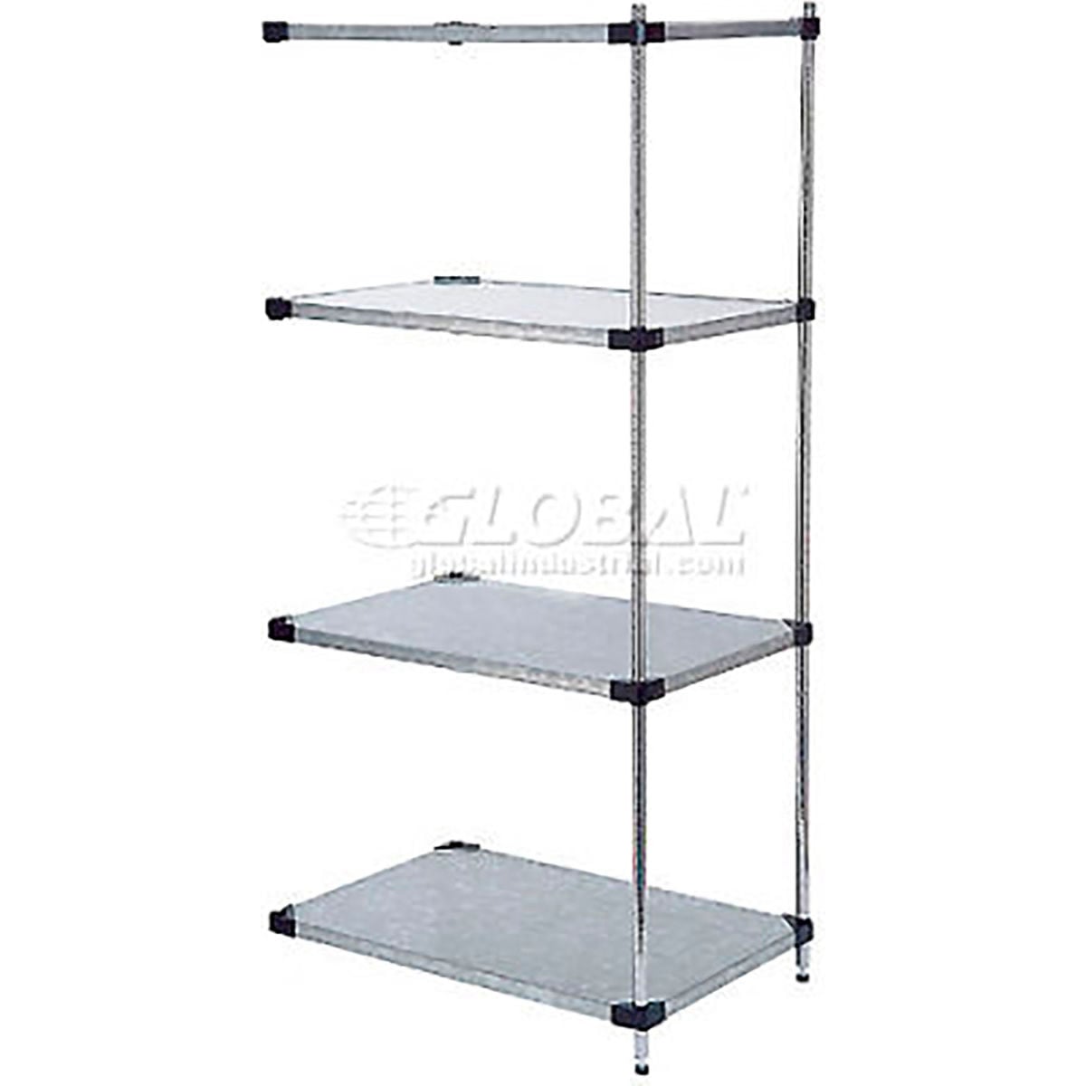 Global Industrial B2679472 Nexel 5 Tier Add-On Unit, Solid Galvanized Steel Shelving - 24 x 24 x 63 in.
