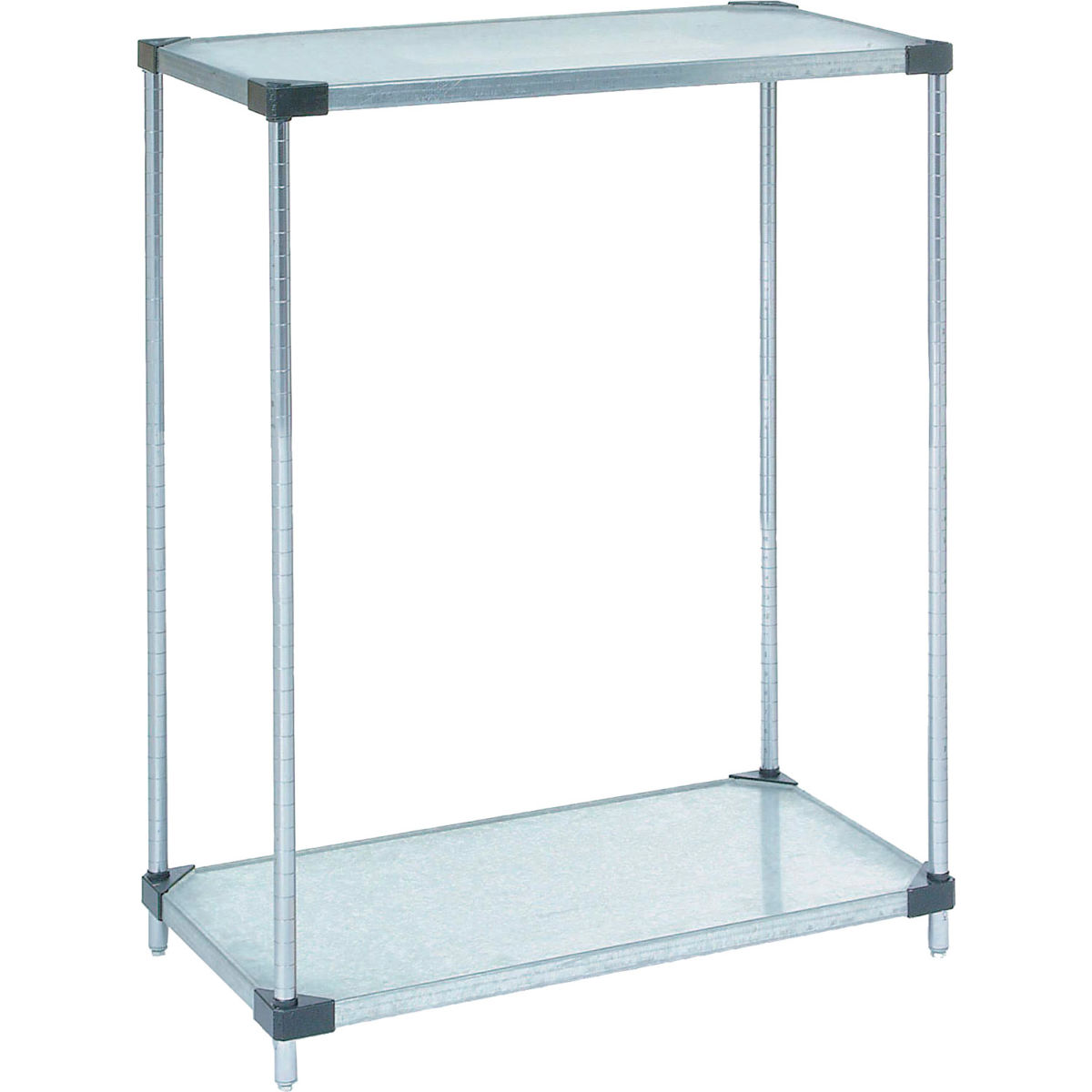 Global Industrial B2679478 Nexel 2 Tier Starter Unit, Solid Galvanized Steel Shelving - 72 x 18 x 34 in.