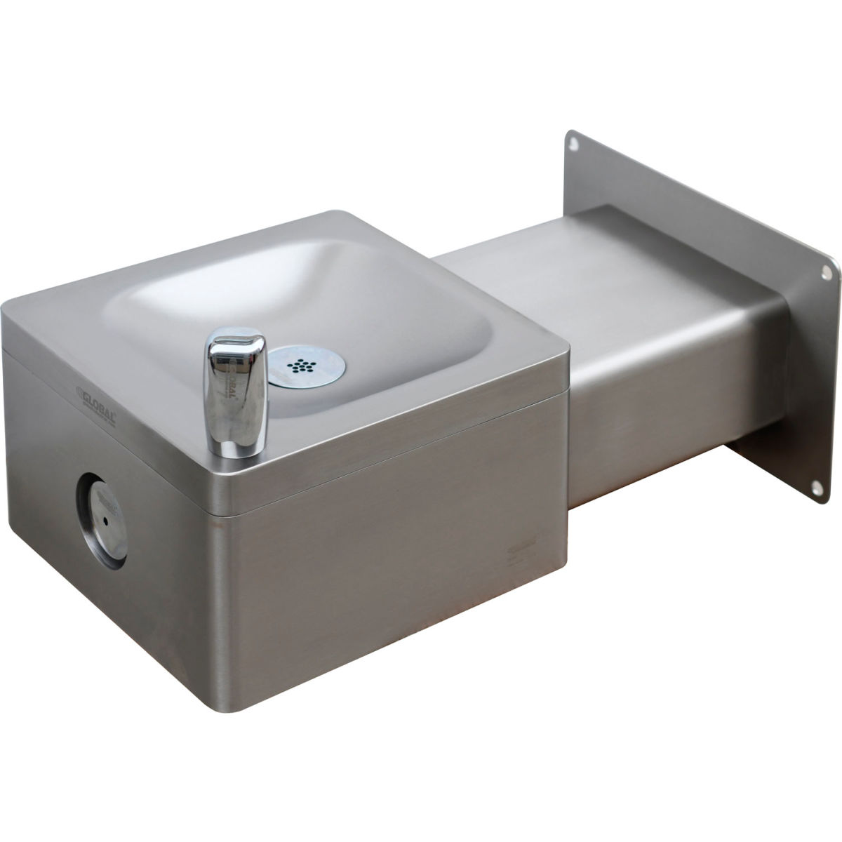 Outdoor Wall Mounted Drinking Fountain, Stainless Steel