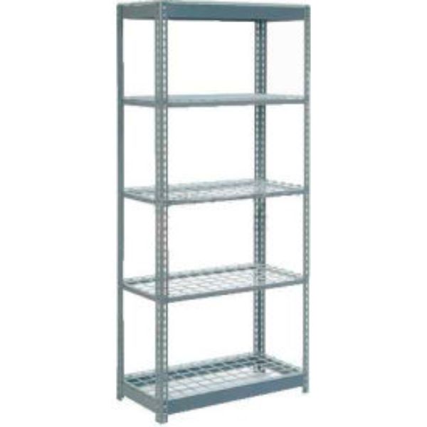 Heavy Duty Shelving with 5 Shelves & Wire Deck - Gray - 36 x 18 x 84 in.