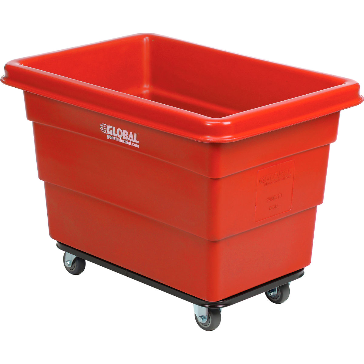 6 Bushel Steel Chassis Base Red Plastic Bulk Box Truck