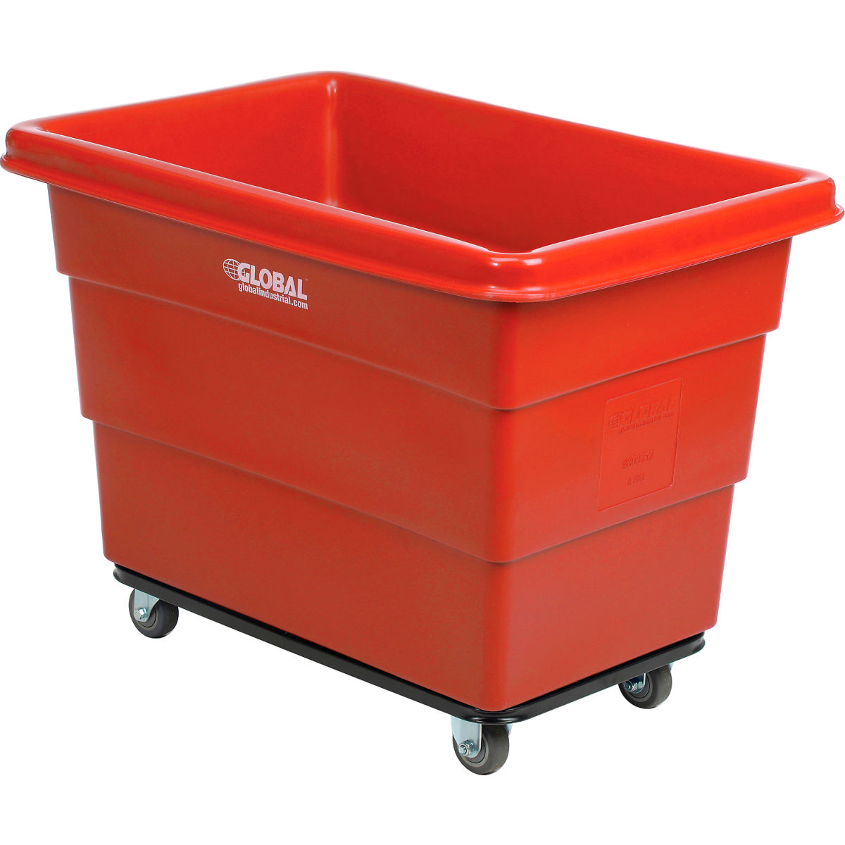 8 Bushel Plastic Bulk Box Truck, Steel Chassis Base, Red, 33-3/10L x 24-3/5W x 27-2/5H