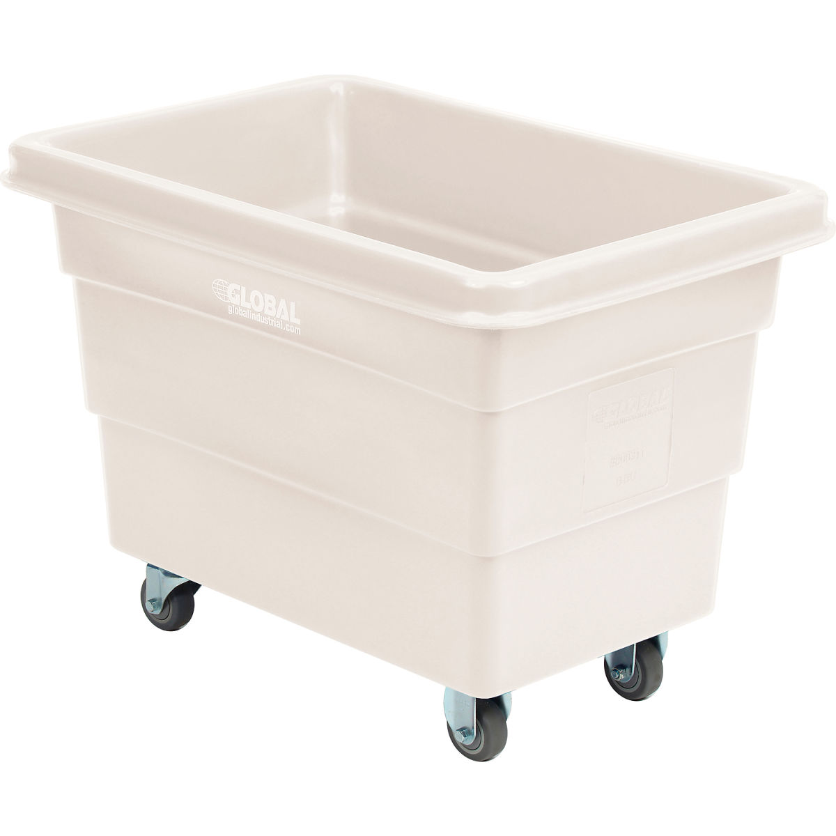 Global Industrial 800311WH 6 Bushel Direct Mount Base White Plastic Bulk Box Truck
