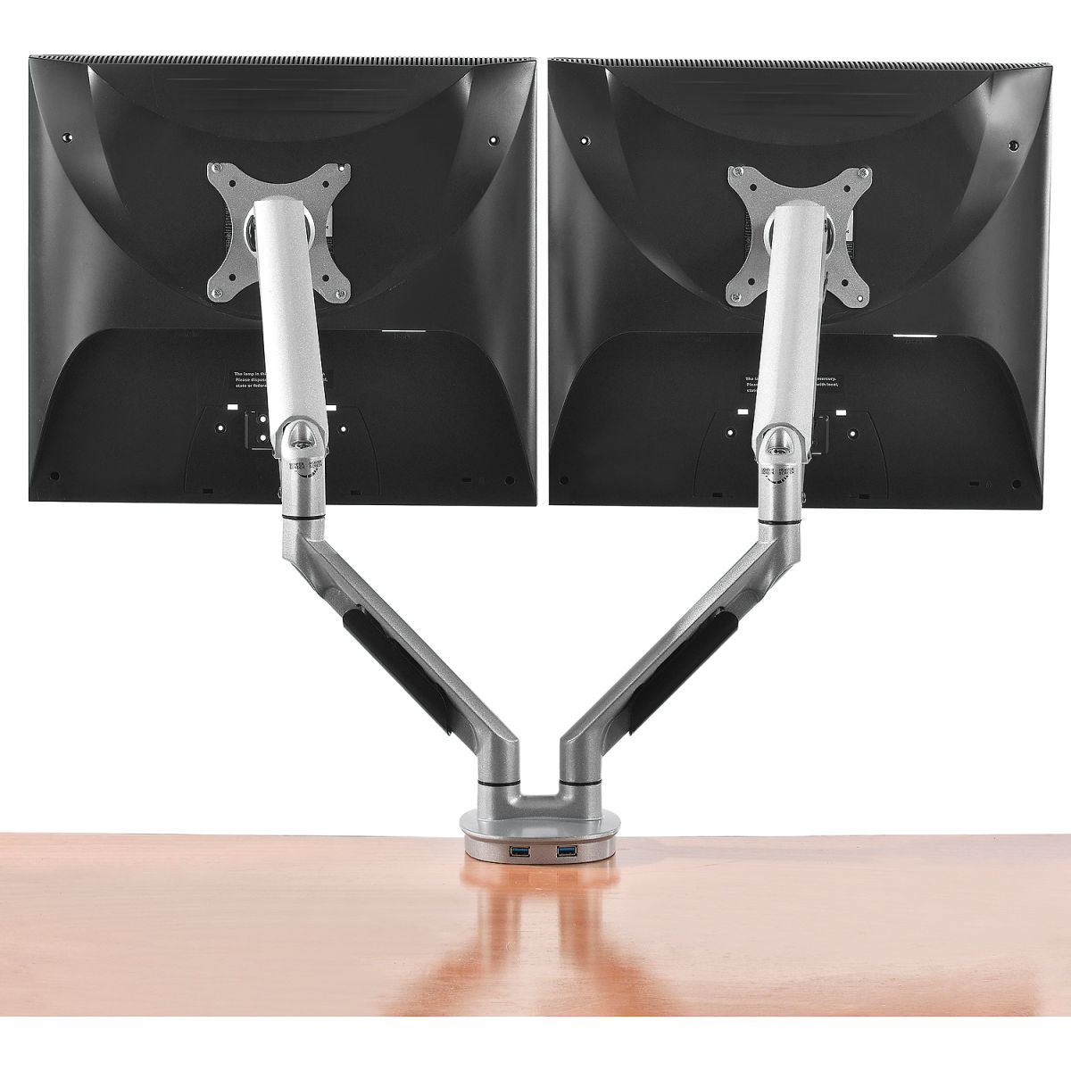 670193 Interion Gas Spring Dual Monitor Desktop Mount