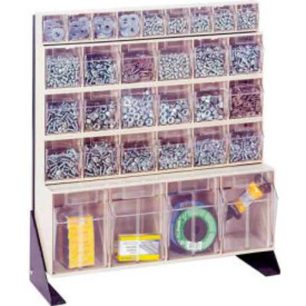 24 in. QFS124-31 Single Sided White Tip Out Bin Floor Stand