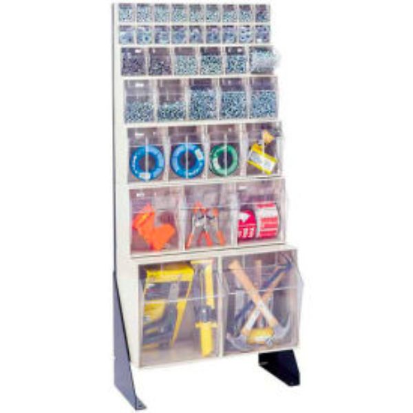 48 in. QFS148-38 Single Sided White Tip Out Bin Floor Stand
