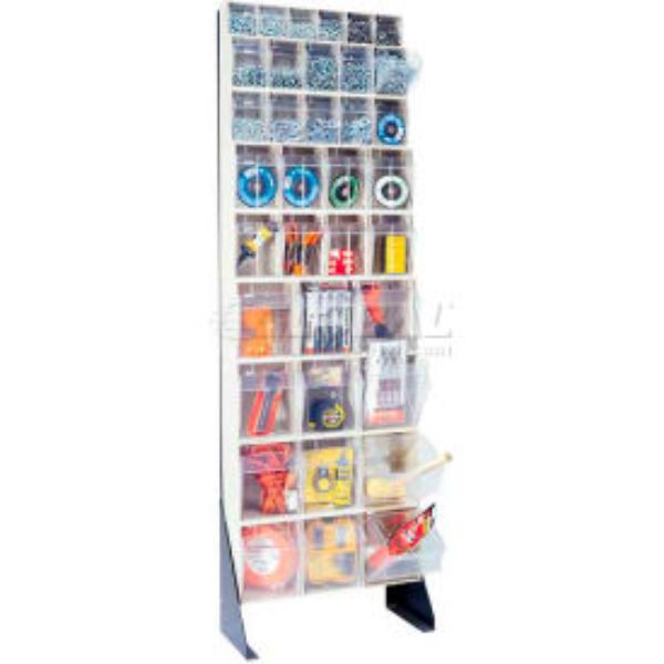 70 in. QFS170-36 Single Sided White Tip Out Bin Floor Stand