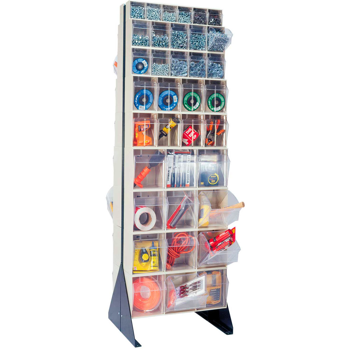 70 in. QFS270-72 Double Sided Tip Out Bin Floor Stand, Ivory