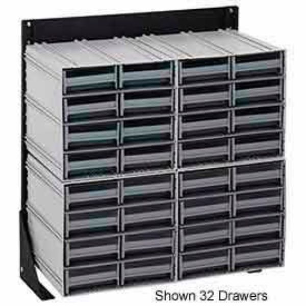 B382103 24 in. QIC-124-83 Single Sided Floor Stand with 32 Gray Drawer Interlocking Storage Cabinet