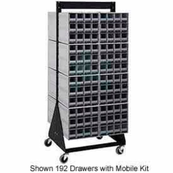 B382164 24 in. QIC-224-83 Double Sided Floor Stand with 64 Gray Drawer Interlocking Storage Cabinet