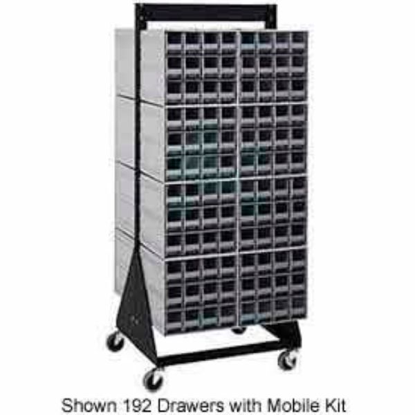 B382167 48 in. QIC-248-64 Double Sided Floor Stand with 96 Gray Drawer Interlocking Storage Cabinet