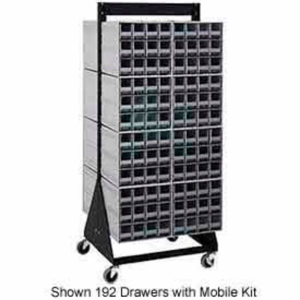 B382189 48 in. QIC-248-83 Double Sided Floor Stand with 128 Gray Drawer Interlocking Storage Cabinet