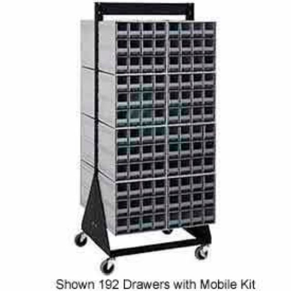 B382197 70 in. QIC-270-64 Double Sided Floor Stand with 144 Gray Drawer Interlocking Storage Cabinet