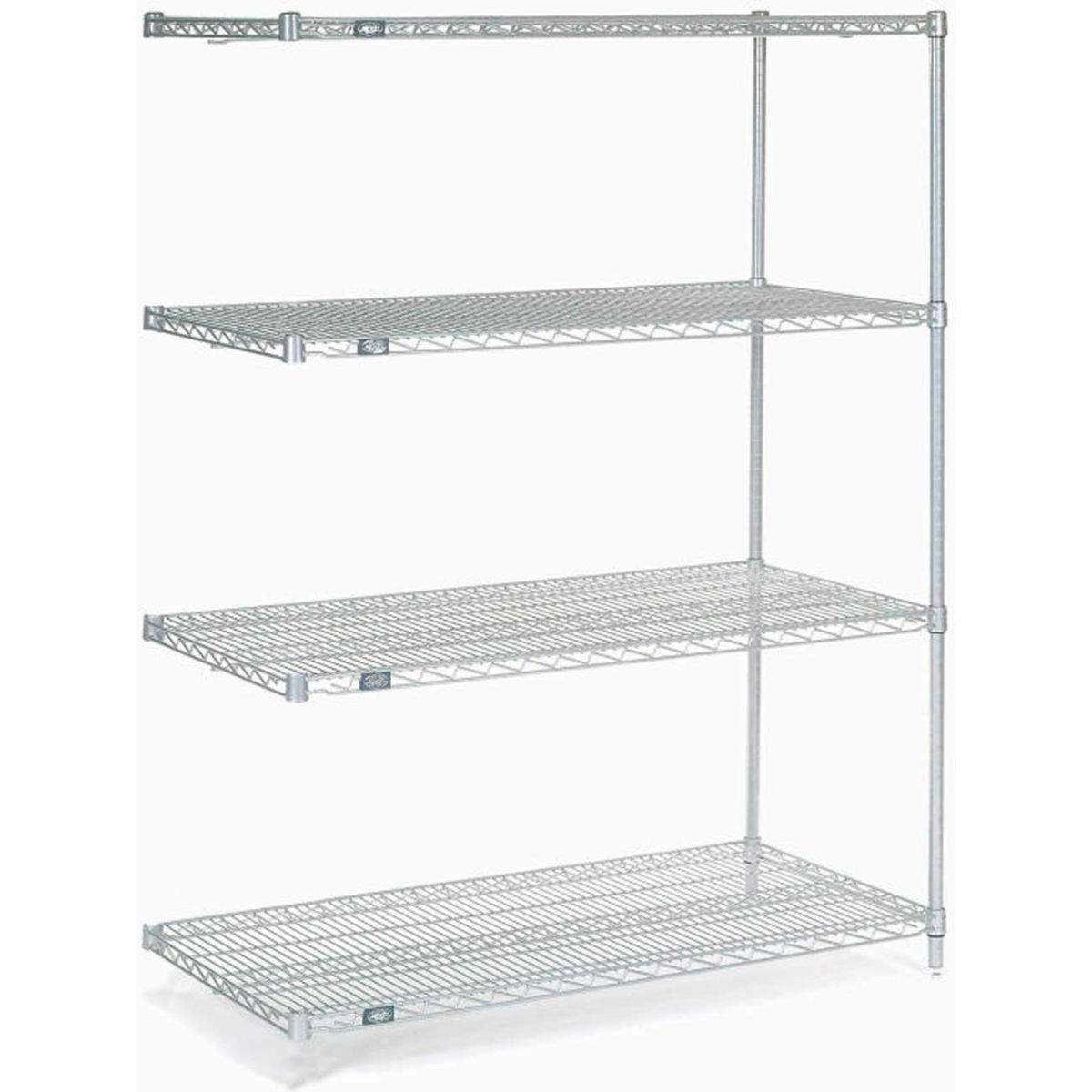 Global Industrial A18548S5 86 x 54 x 18 in. Nexel Stainless Steel Add-On Unit 5 Tier Wire Shelving