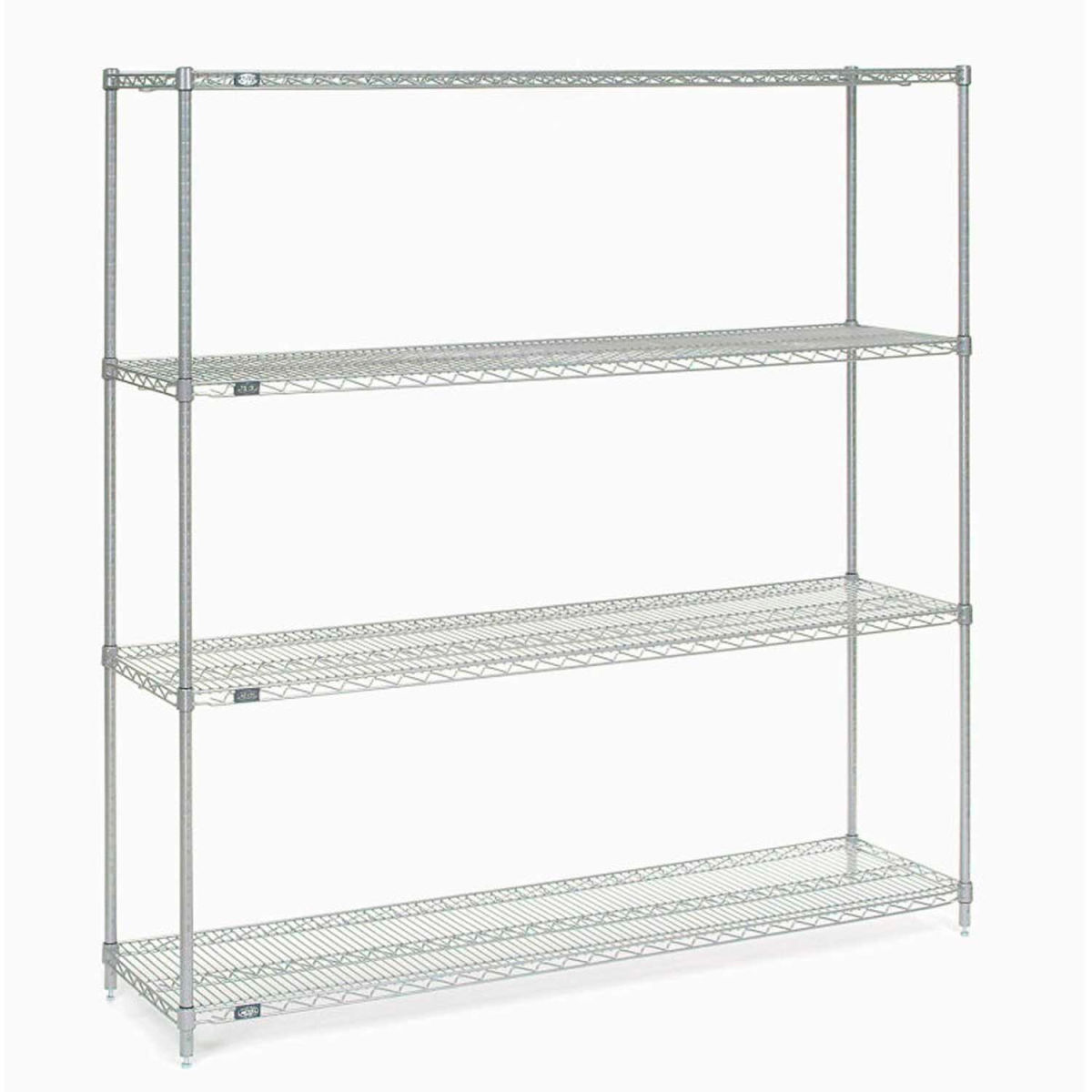 Global Industrial 18607S5 74 x 60 x 18 in. Nexel Stainless Steel Starter Unit 5 Tier Wire Shelving