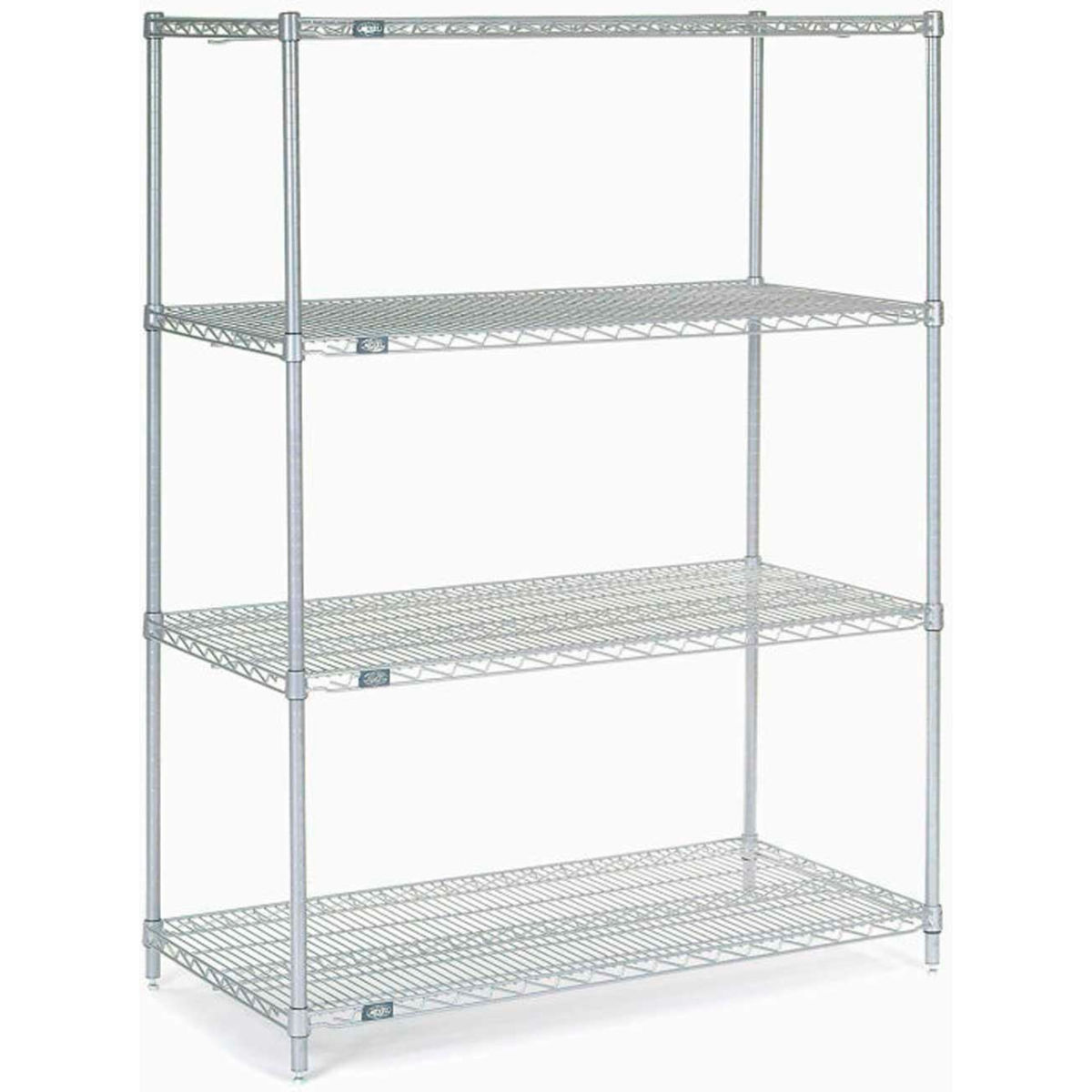 Global Industrial 18548S5 86 x 54 x 18 in. Nexel Stainless Steel Starter Unit 5 Tier Wire Shelving