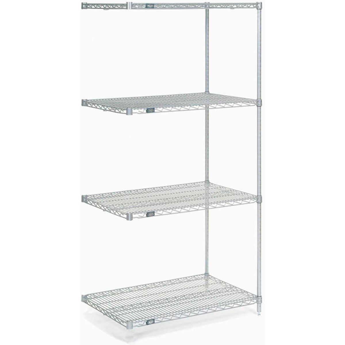 Global Industrial A18368S5 86 x 36 x 18 in. Nexel Stainless Steel Add-On Unit 5 Tier Wire Shelving